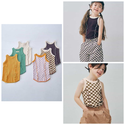 日本童裝 p.premier 撞色羅紋背心 80-140cm 男童款/女童款 夏季 TOPS