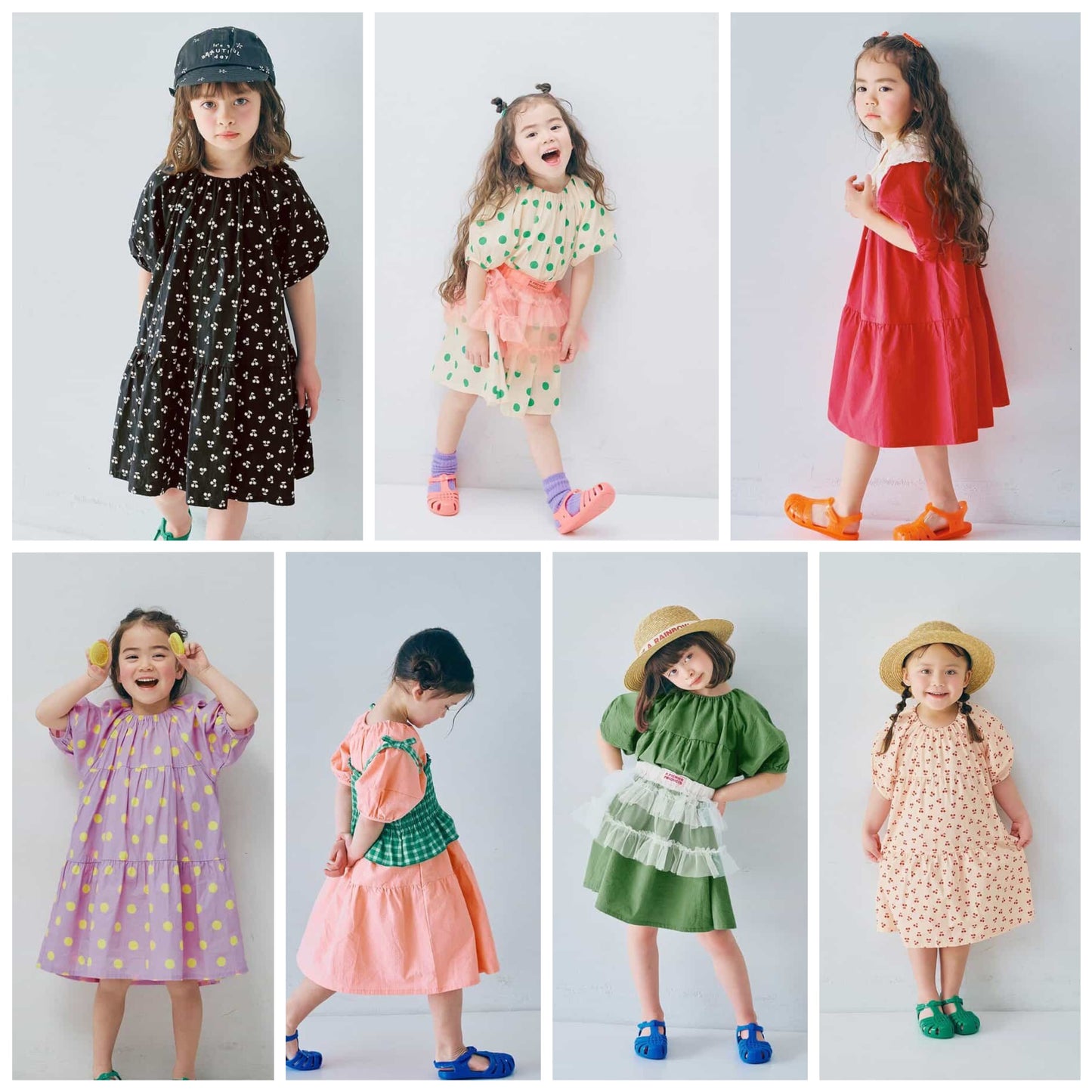 日本童裝 p.premier 泡泡袖連身裙 80-140cm 女童款 夏季 DRESSES