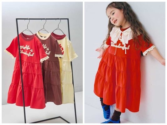 日本童裝 p.premier 蕾絲袖連身裙 80-140cm 女童款 夏季 DRESSES