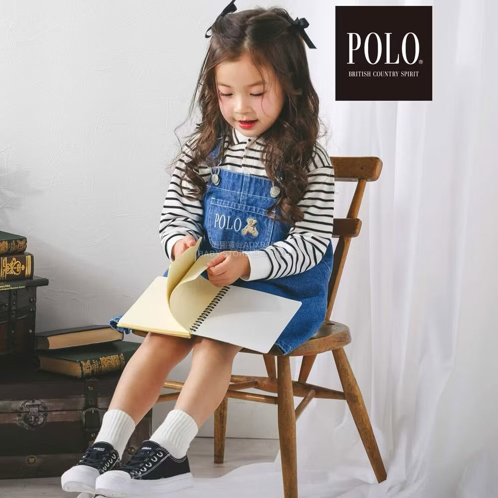 日本童裝  SLAP SLIP x POLO BCS 胸袋牛仔背帶裙 80-130cm 女童款 秋季 DRESSES
