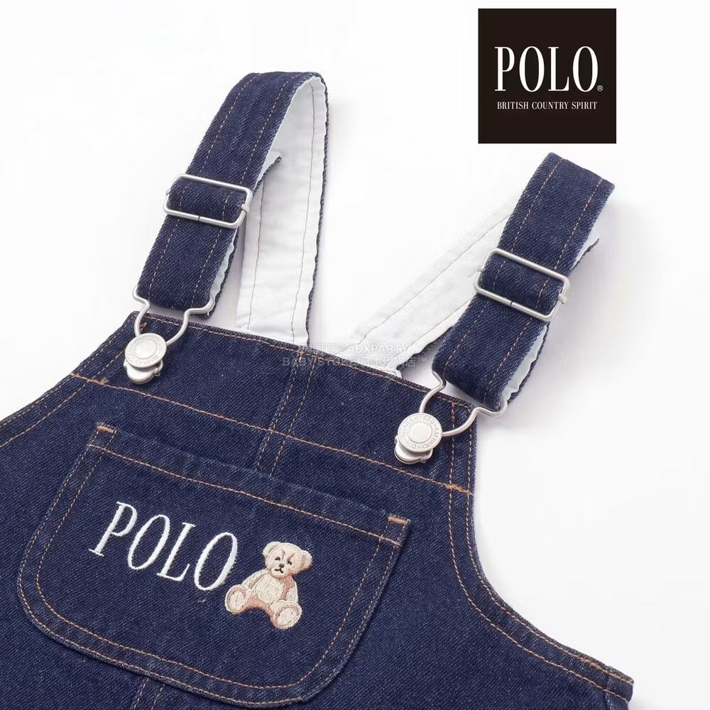 日本童裝  SLAP SLIP x POLO BCS 胸袋牛仔背帶裙 80-130cm 女童款 秋季 DRESSES