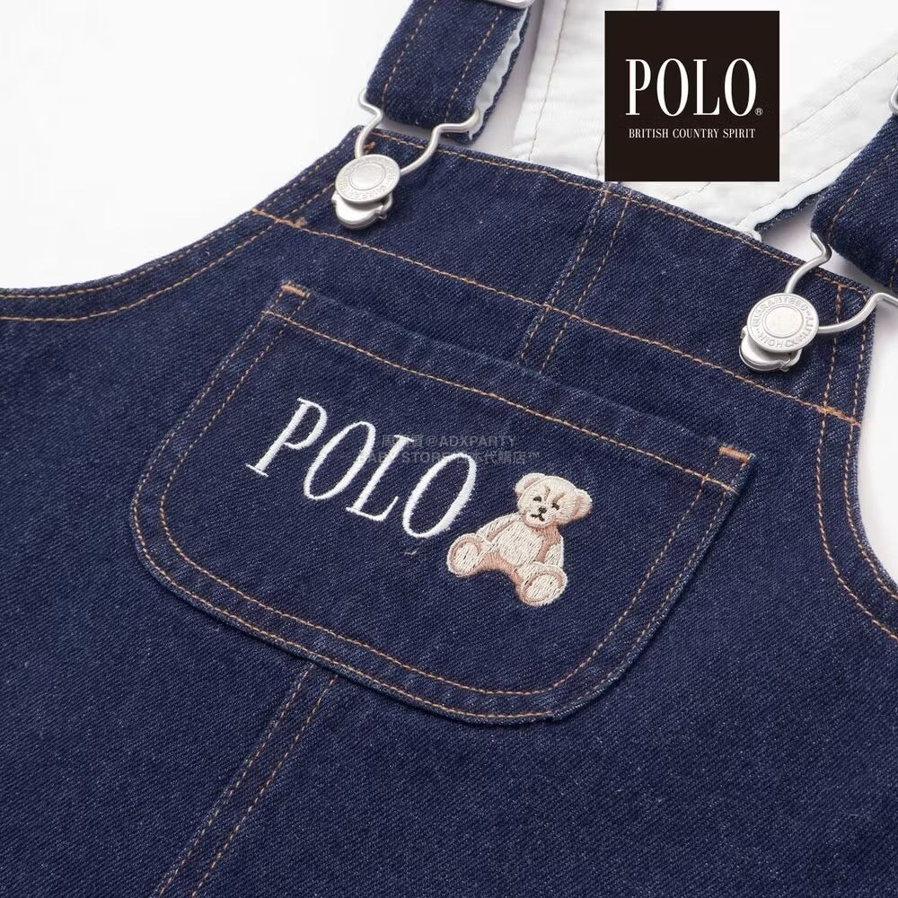 日本童裝  SLAP SLIP x POLO BCS 胸袋牛仔背帶裙 80-130cm 女童款 秋季 DRESSES