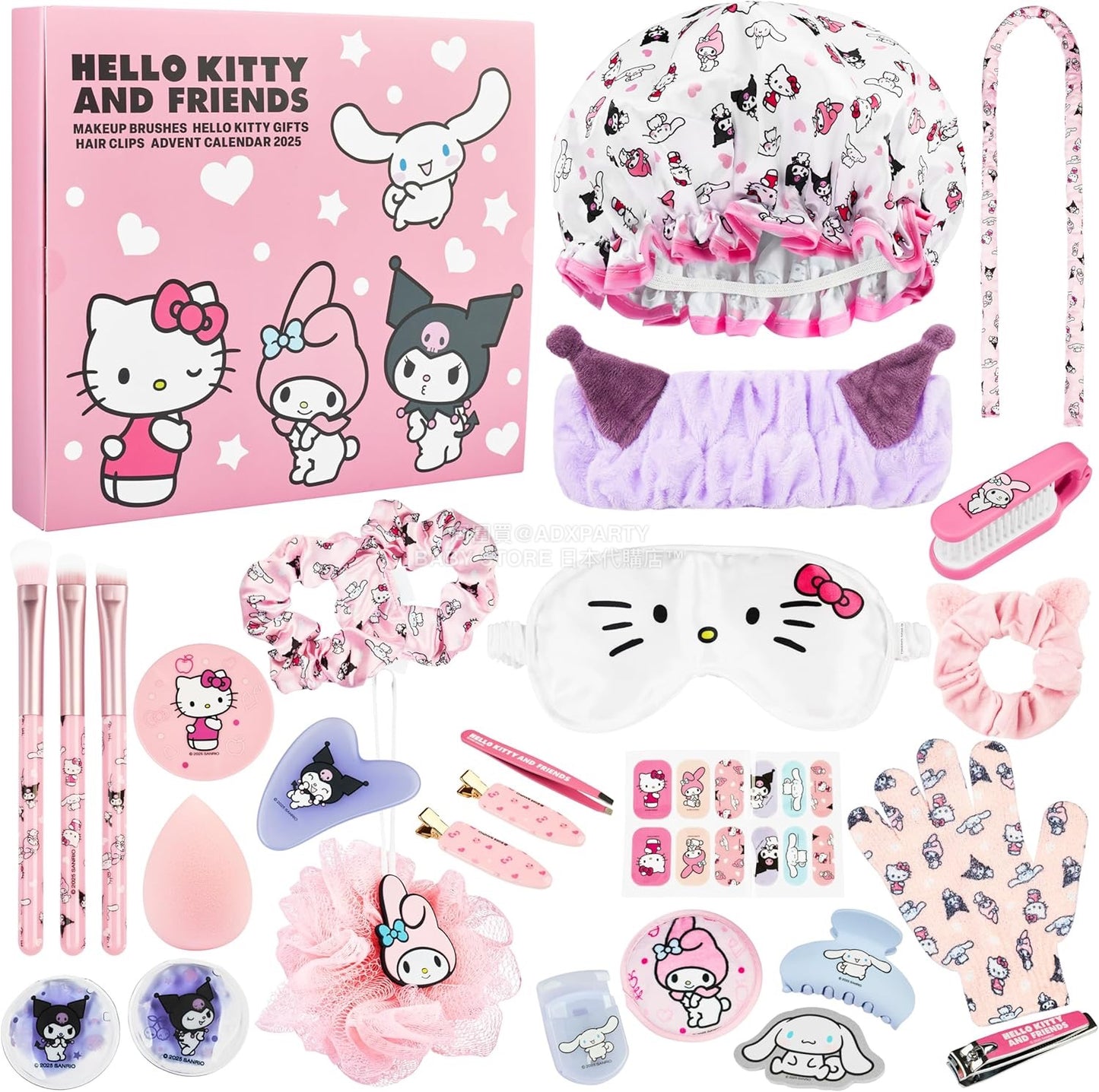 英美直送 Hello Kitty and Friends Pamper Gift Set聖誕倒數日曆 兒童款 聖誕快樂特輯 聖誕倒數日曆A 滿$900可加$25免運 Christmas Advent Calendars 2025