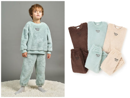 日本童裝 b・R# 絨毛睡衣套裝 100-150cm 男童款 冬季 TOPS PANTS 睡衣系列