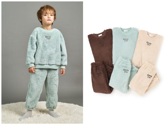 日本童裝 b・R# 絨毛睡衣套裝 100-150cm 男童款 冬季 TOPS PANTS 睡衣系列