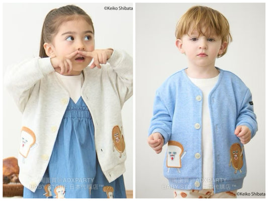 Japanese children's clothing pe#main x Bread Thief round neck jacket 80-130cm boys/girls autumn outerwear 