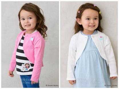 Japanese children's clothing pe#main x Gabby's Dollhouse knitted jacket 80-130cm girls summer outerwear 