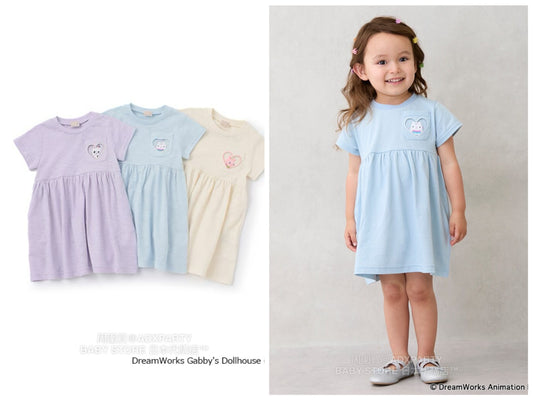 Japanese children's clothing pe#main x Gabby's Dollhouse dress 80-130cm girls summer dresses 