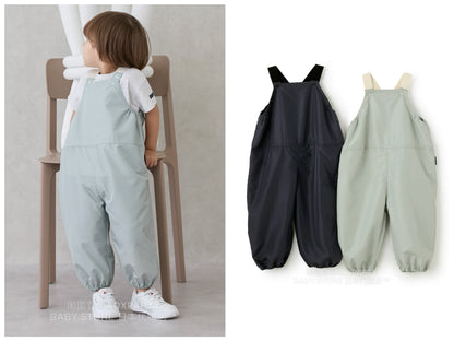 Japanese children's clothing pe#main waterproof series ruffled work pants 80-130cm boys' summer jumpsuit 