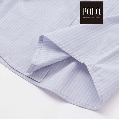 日本童裝  SLAP SLIP x POLO BCS 雙色條紋領口袖口襯衫 80-130cm 男童款/女童款 秋季 TOPS