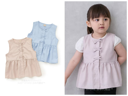 Japanese children's clothing pe#main cool lotus leaf vest 80-130cm girls summer TOPS 