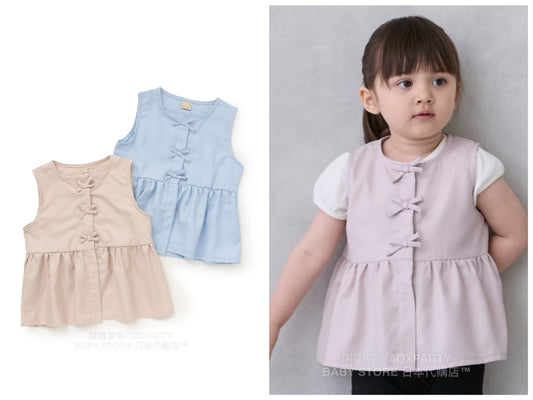 Japanese children's clothing pe#main cool lotus leaf vest 80-130cm girls summer TOPS 