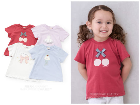 Japanese children's clothing pe#main contact cool print top 80-130cm girls summer TOPS 