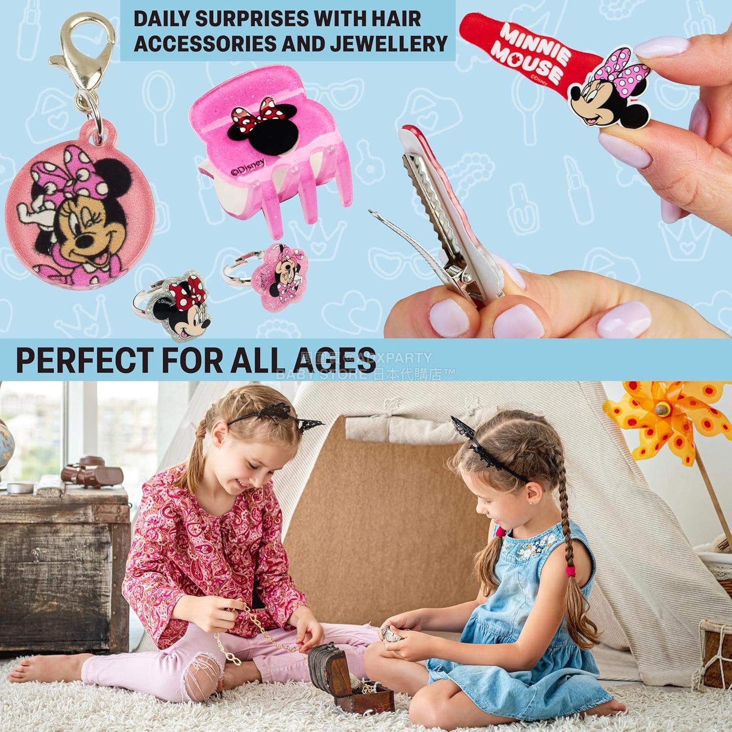 英美直送 Disney Minnie Mouse Hair Accessories & Jewellery聖誕倒數日曆 兒童款 聖誕快樂特輯 聖誕倒數日曆 滿$900可加$25免運 Christmas Advent Calendars 2025