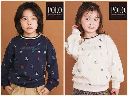 日本童裝  SLAP SLIP x POLO BCS 全印花衛衣 80-130cm 男童款/女童款 冬季 TOPS