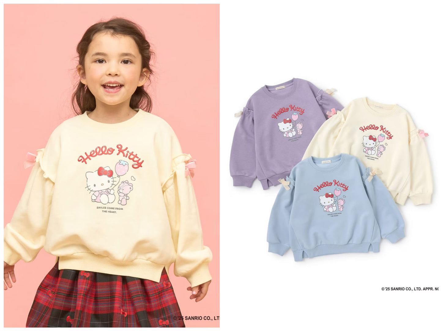 日本童裝 Ly# mine x Sanrio 速乾系列  Hello Kitty印花衛衣 100-140cm 女童款 冬季 TOPS