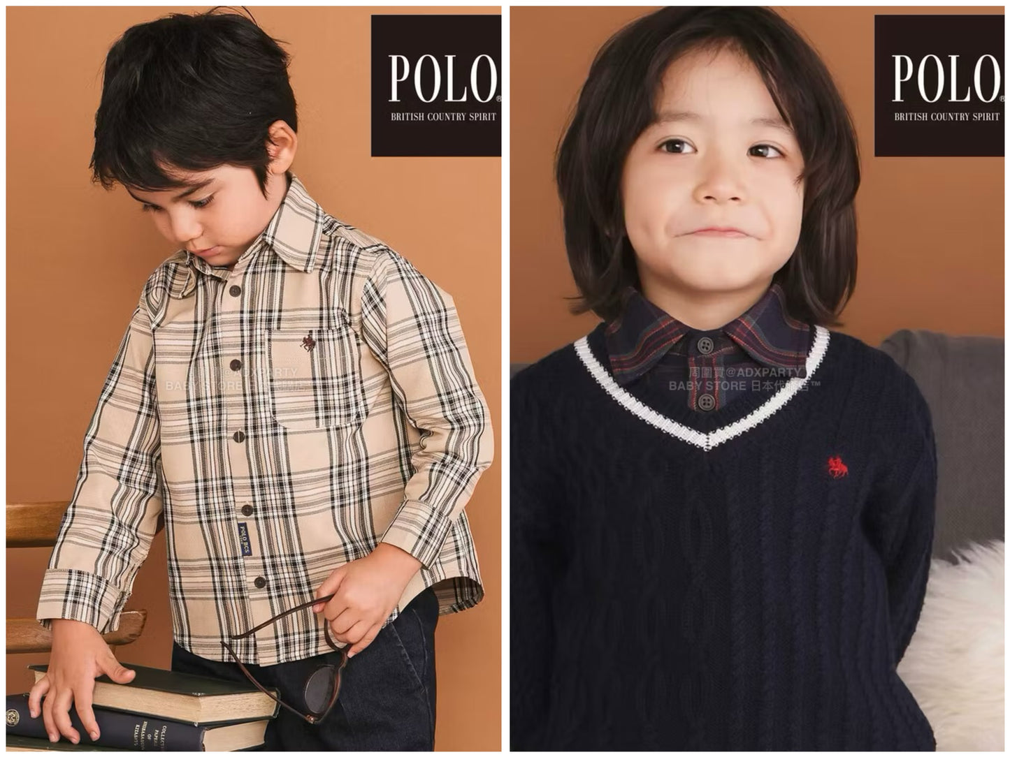 日本童裝  SLAP SLIP x POLO BCS 刺繡胸袋格紋襯衫 80-130cm 男童款 冬季 TOPS 面試/宴會/表演