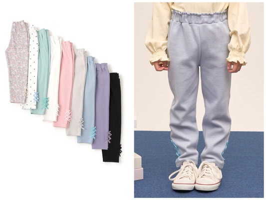 日本童裝 Ly# mine 防污系列 速乾系列 緞帶直筒褲 90-140cm 女童款 冬季 PANTS