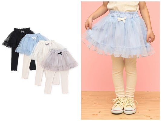 日本童裝 Ly# mine 蓬鬆薄紗裙連打底褲 100-140cm 女童款 冬季 SKIRTS PANTS