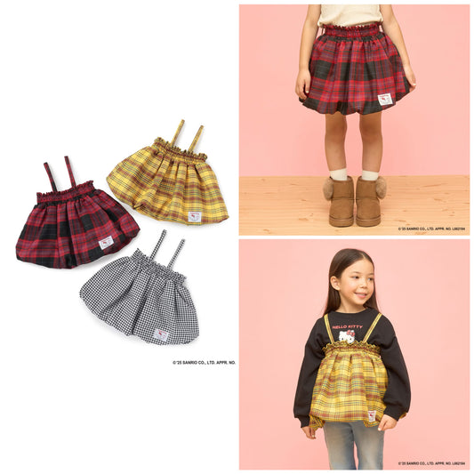 日本童裝 Ly# mine x Sanrio 4Way 前後兩著 可變上衣 可變短裙 100-140cm 女童款 冬季 TOPS SKIRTS