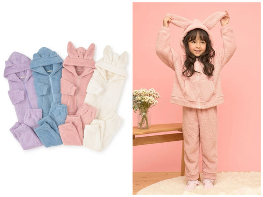 日本童裝 Ly# mine 毛毛睡衣套裝 100-150cm 女童款 冬季 TOPS PANTS 睡衣系列