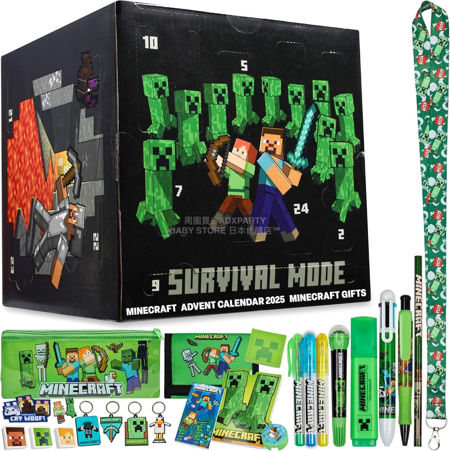 英美直送 Minecraft Stationery & Accessories聖誕倒數日曆 兒童款 聖誕快樂特輯 聖誕倒數日曆 不參與$900免運 滿$900可加$25免運 Christmas Advent Calendars 2025