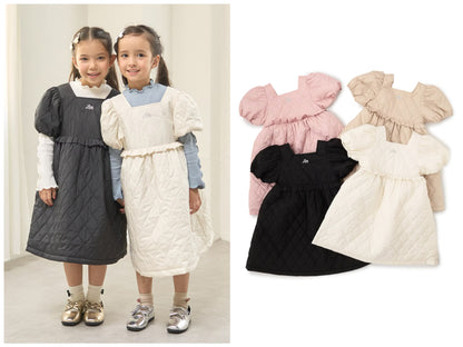 日本童裝 Ly# mine 絎縫夾棉蓬蓬連身裙 100-150cm 女童款 冬季 DRESSES