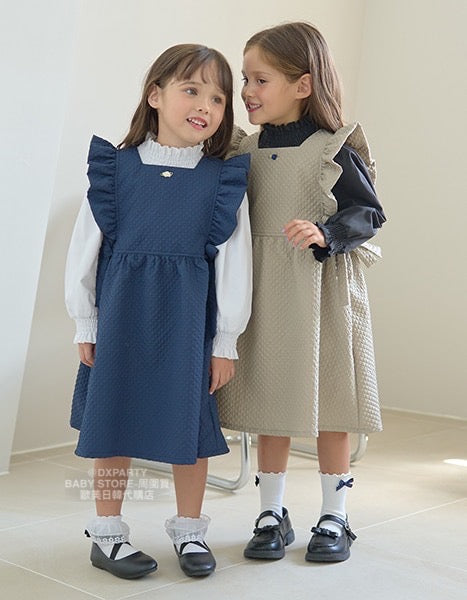 日本童裝 Ly# mine 荷葉邊圍裙背心連身裙 100-130cm 女童款 秋季 DRESSES