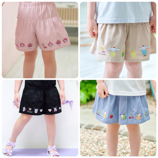Japanese children's clothing aF#a325 x Sanrio cute printed skirt pants 100-150cm girls summer PANTS 
