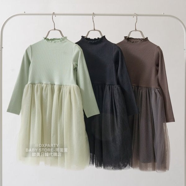 日本童裝 Ly# mine 網紗連身裙 100-150cm 女童款 秋季 DRESSES