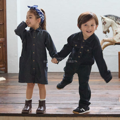 日本童裝 pe#main x Lee 牛仔連身裙 80-130cm 女童款 秋季 DRESSES
