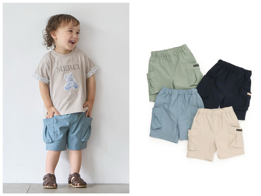 日本童裝 pe#main 斜紋工裝口袋短褲 80-130cm 男童款 夏季 PANTS