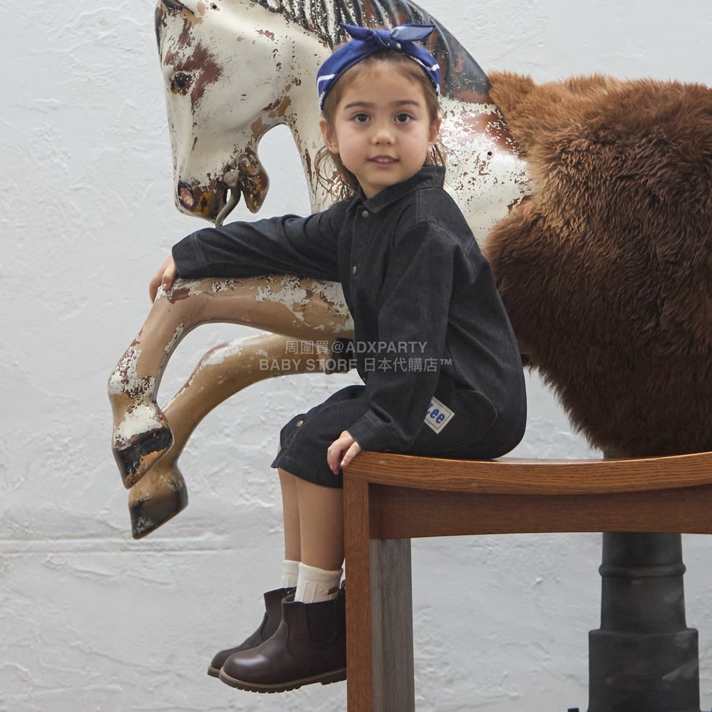 日本童裝 pe#main x Lee 牛仔連身裙 80-130cm 女童款 秋季 DRESSES