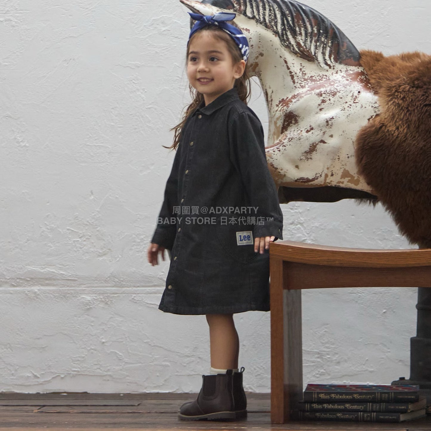 日本童裝 pe#main x Lee 牛仔連身裙 80-130cm 女童款 秋季 DRESSES