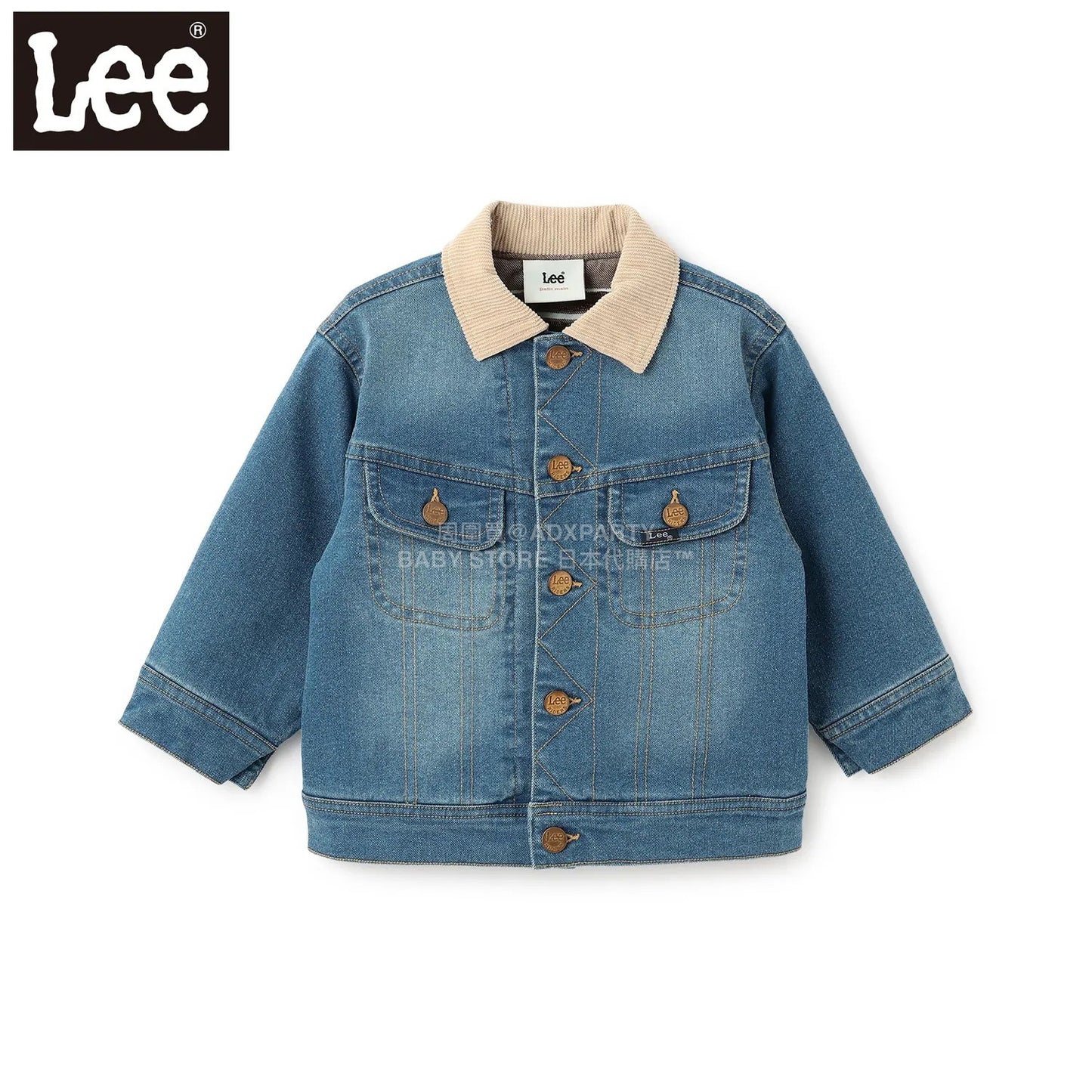 日本童裝 pe#main x Lee 燈芯絨領牛仔外套 80-130cm 男童款 秋季 OUTERWEAR