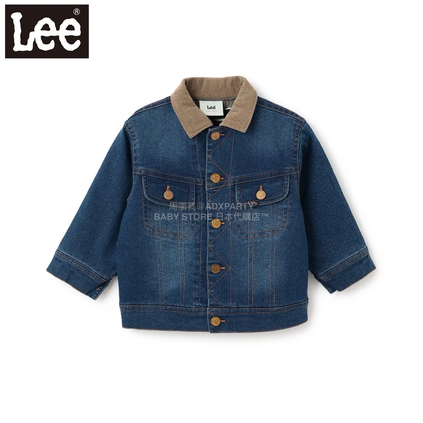 日本童裝 pe#main x Lee 燈芯絨領牛仔外套 80-130cm 男童款 秋季 OUTERWEAR