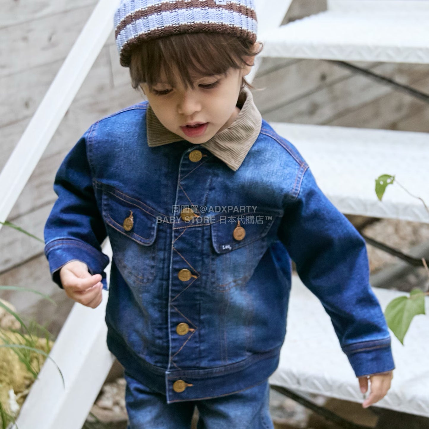 日本童裝 pe#main x Lee 燈芯絨領牛仔外套 80-130cm 男童款 秋季 OUTERWEAR
