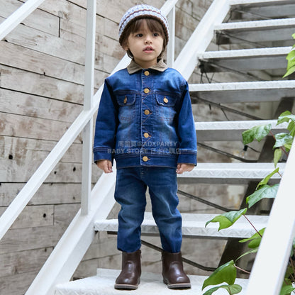 日本童裝 pe#main x Lee 燈芯絨領牛仔外套 80-130cm 男童款 秋季 OUTERWEAR