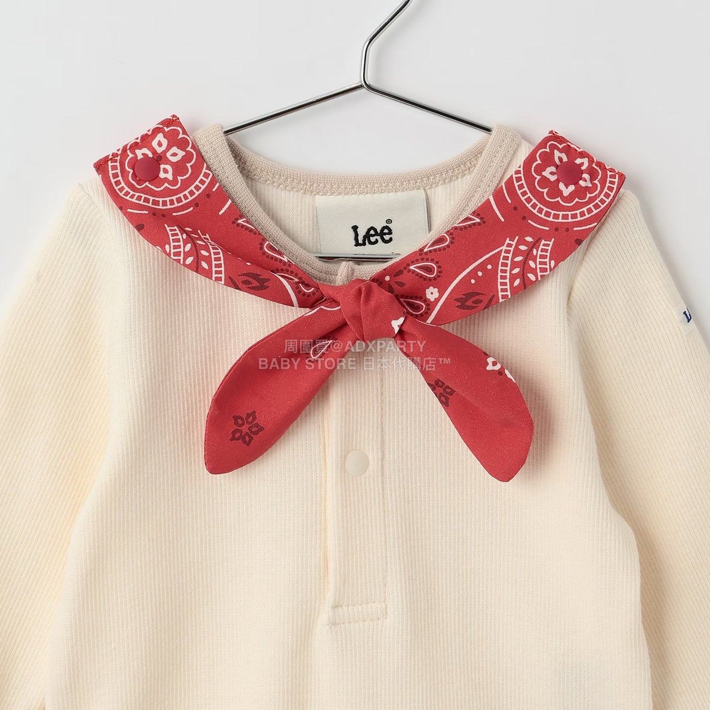 日本童裝 pe#main x Lee 連身衣配領巾 70-80cm 男童款 初生嬰兒 秋季 Jumpsuit