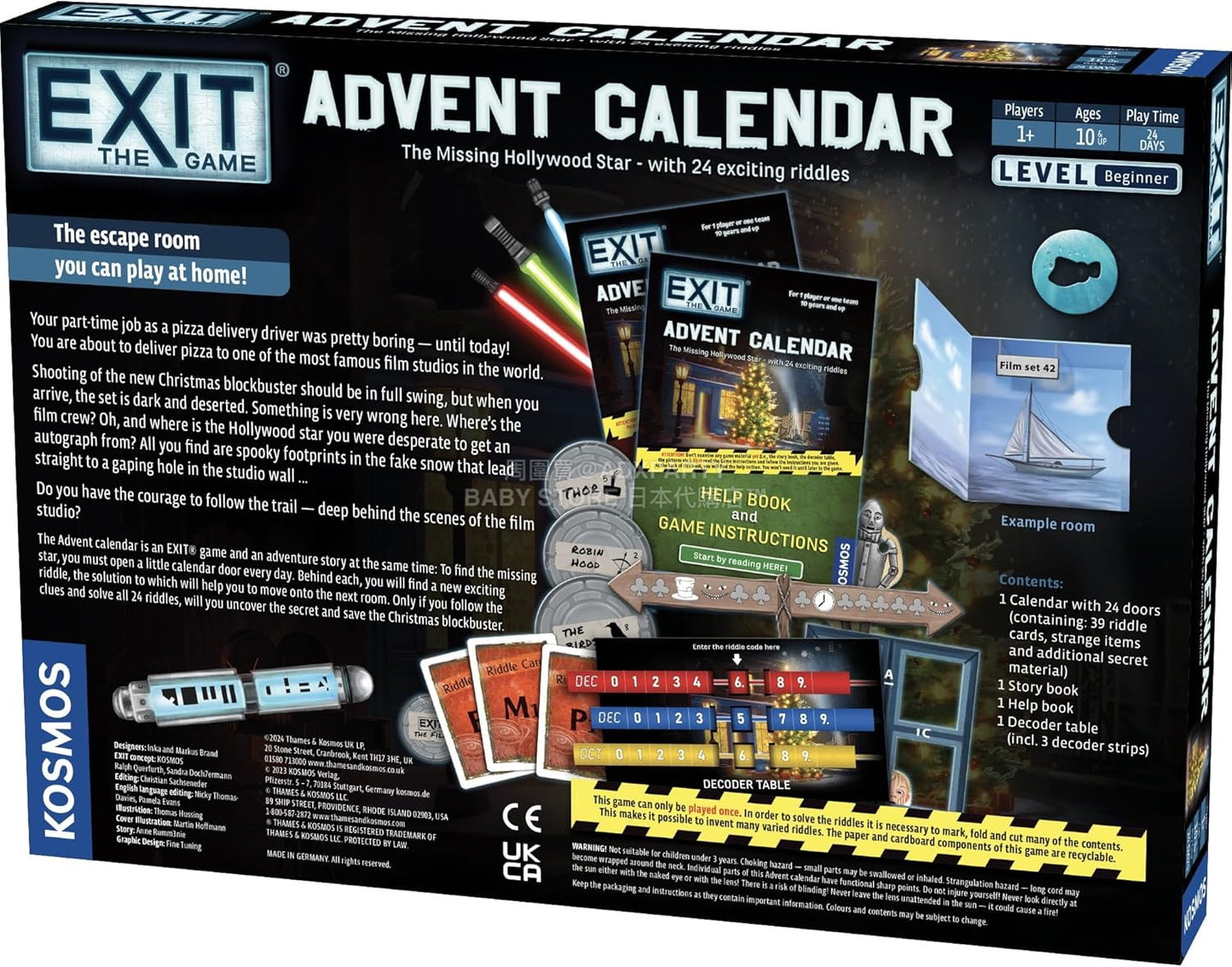 英美直送 Thames & Kosmos EXIT The Missing Hollywood Star 聖誕倒數日曆 兒童款 聖誕快樂特輯 聖誕倒數日曆A 不參與$900免運 滿$900可加$25免運 Christmas Advent Calendars 2025