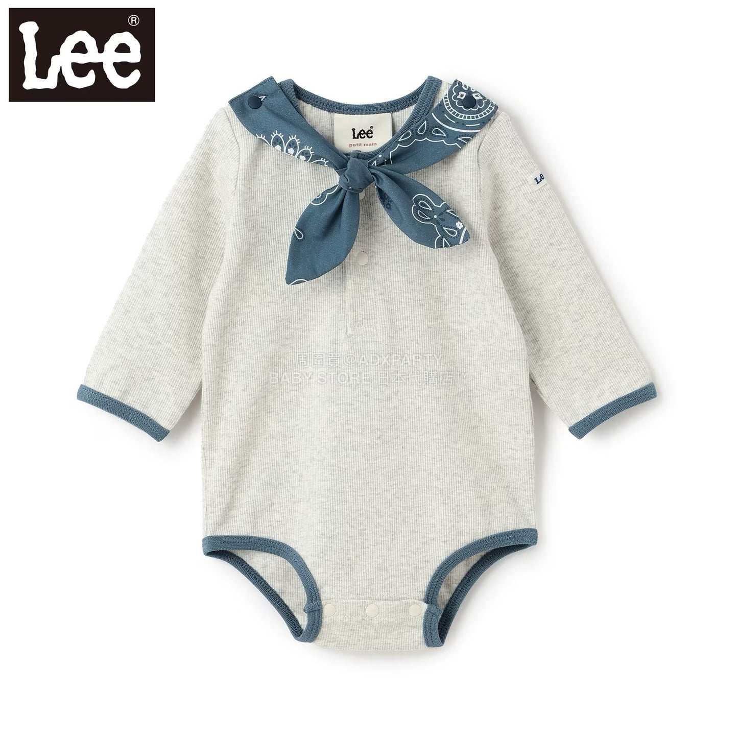 日本童裝 pe#main x Lee 連身衣配領巾 70-80cm 男童款 初生嬰兒 秋季 Jumpsuit