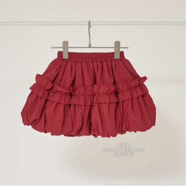 日本童裝 Ly# mine 泡泡短裙 100-150cm 女童款 秋季  SKIRTS 聖誕紅/新年紅