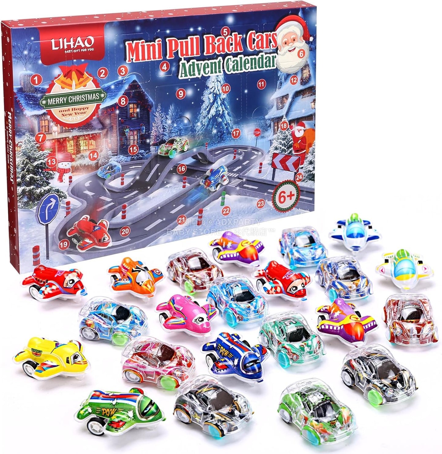 英美直送 LIHAO Pull Back 回力車 聖誕倒數日曆 兒童款 聖誕快樂特輯 聖誕倒數日曆 不參與$900免運 滿$900可加$25免運 Christmas Advent Calendars 2025