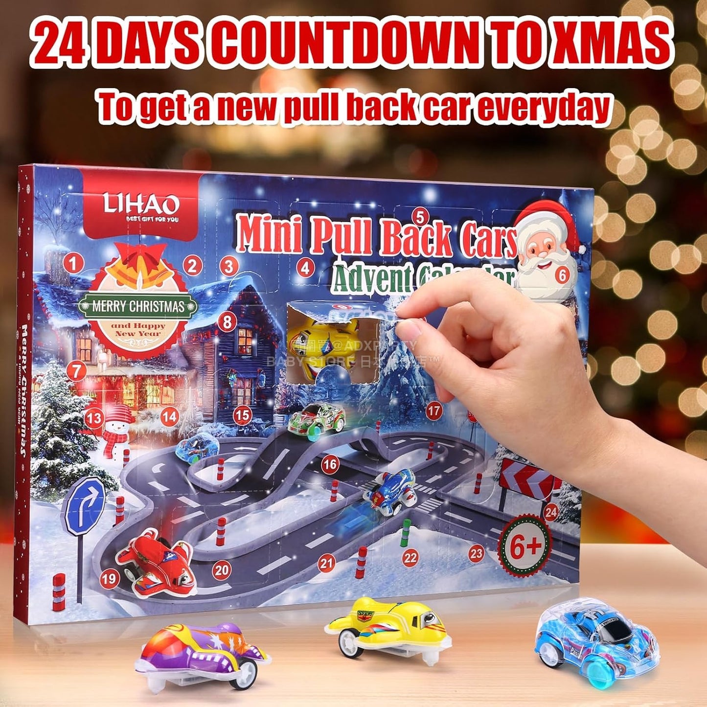 英美直送 LIHAO Pull Back 回力車 聖誕倒數日曆 兒童款 聖誕快樂特輯 聖誕倒數日曆 不參與$900免運 滿$900可加$25免運 Christmas Advent Calendars 2025