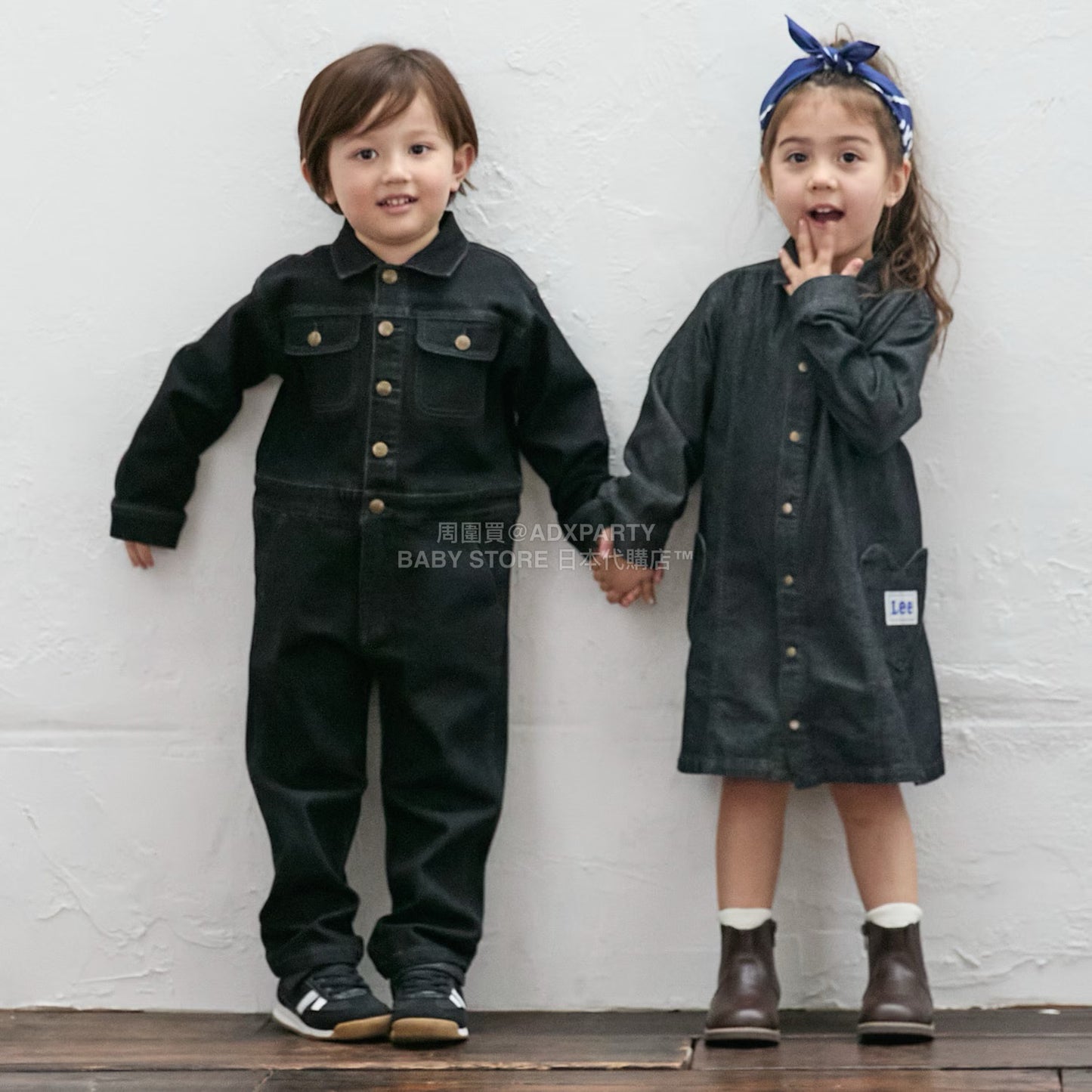 日本童裝 pe#main x Lee 牛仔連體工人褲 80-130cm 男童款/女童款 秋季 Jumpsuit
