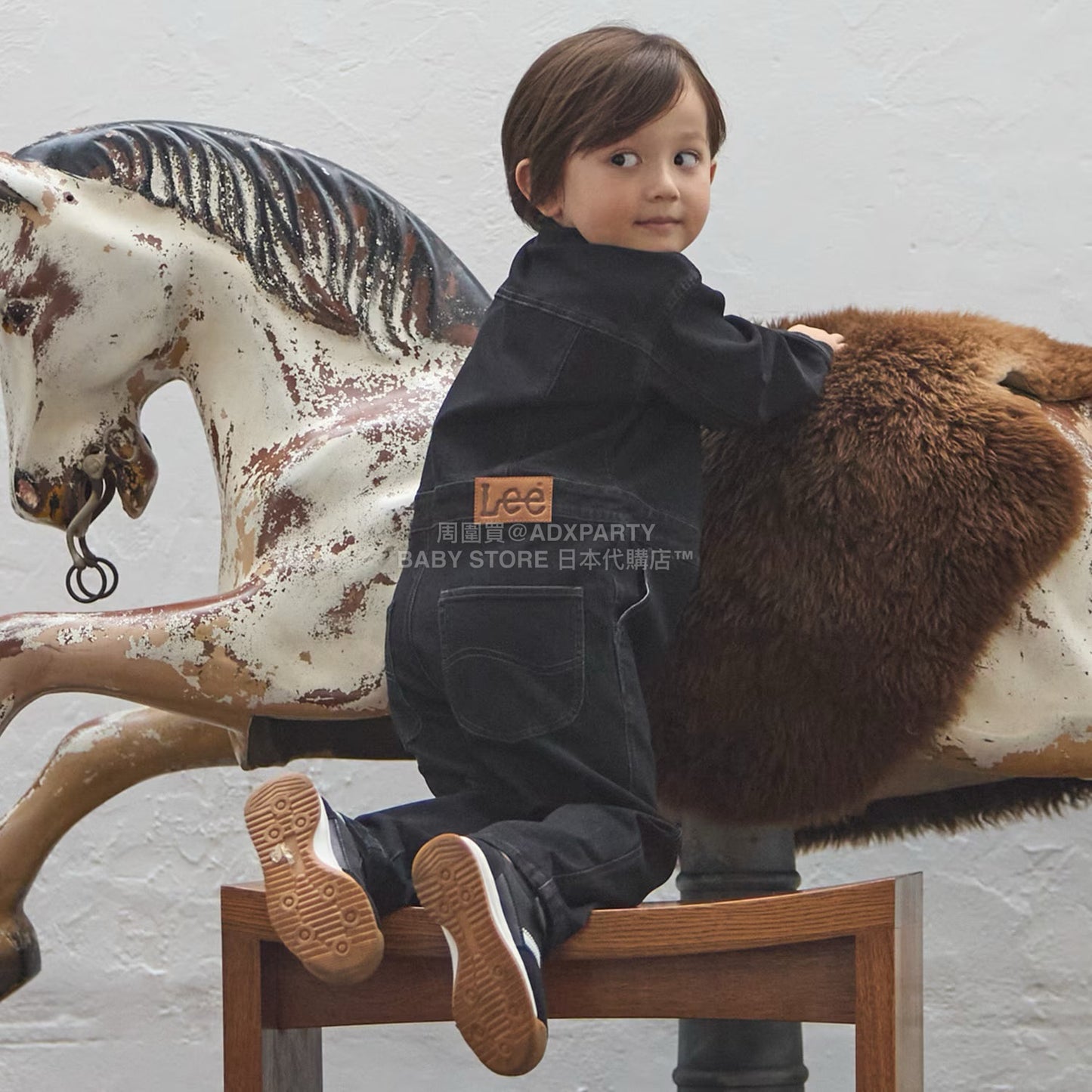 日本童裝 pe#main x Lee 牛仔連體工人褲 80-130cm 男童款/女童款 秋季 Jumpsuit