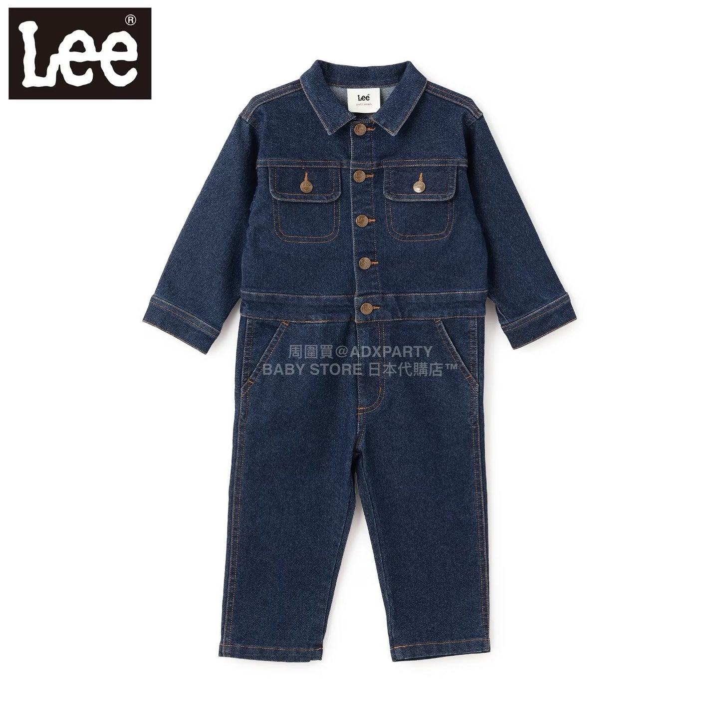 日本童裝 pe#main x Lee 牛仔連體工人褲 80-130cm 男童款/女童款 秋季 Jumpsuit