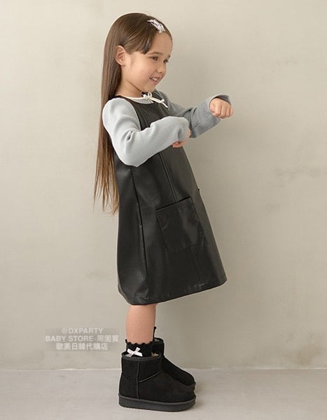 日本童裝 Ly# mine【柔軟的人造皮革】背心裙 100-150cm 女童款 秋季 DRESSES