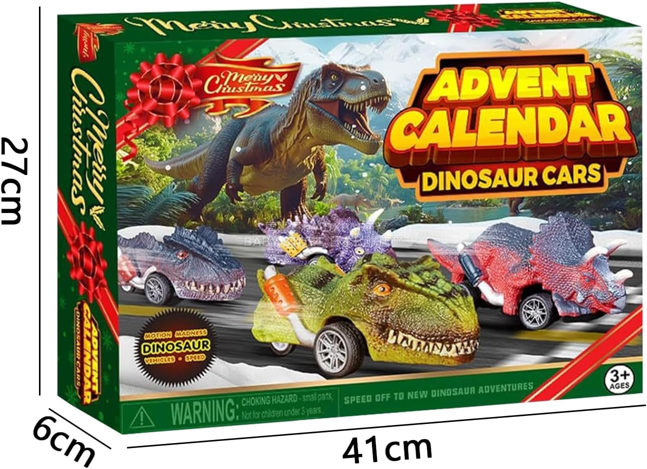 英美直送 Dinosaur Pull Back Cars 回力車 聖誕倒數日曆 兒童款 聖誕快樂特輯 聖誕倒數日曆A 不參與$900免運 滿$900可加$25免運 Christmas Advent Calendars 2025