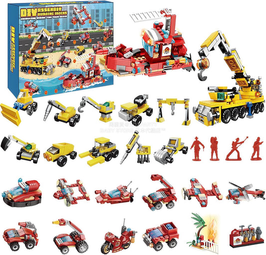 英美直送 Engineering Vehicle & Fire Engine Building Blocks Toy Set 聖誕倒數日曆 兒童款 聖誕快樂特輯 聖誕倒數日曆 不參與$900免運 滿$900可加$25免運 Christmas Advent Calendars 2025